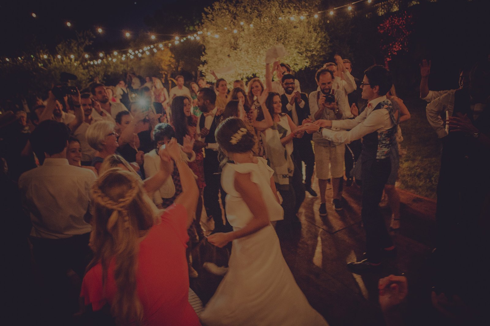 Mustang live band performing at an outdoor wedding party on the French Riviera